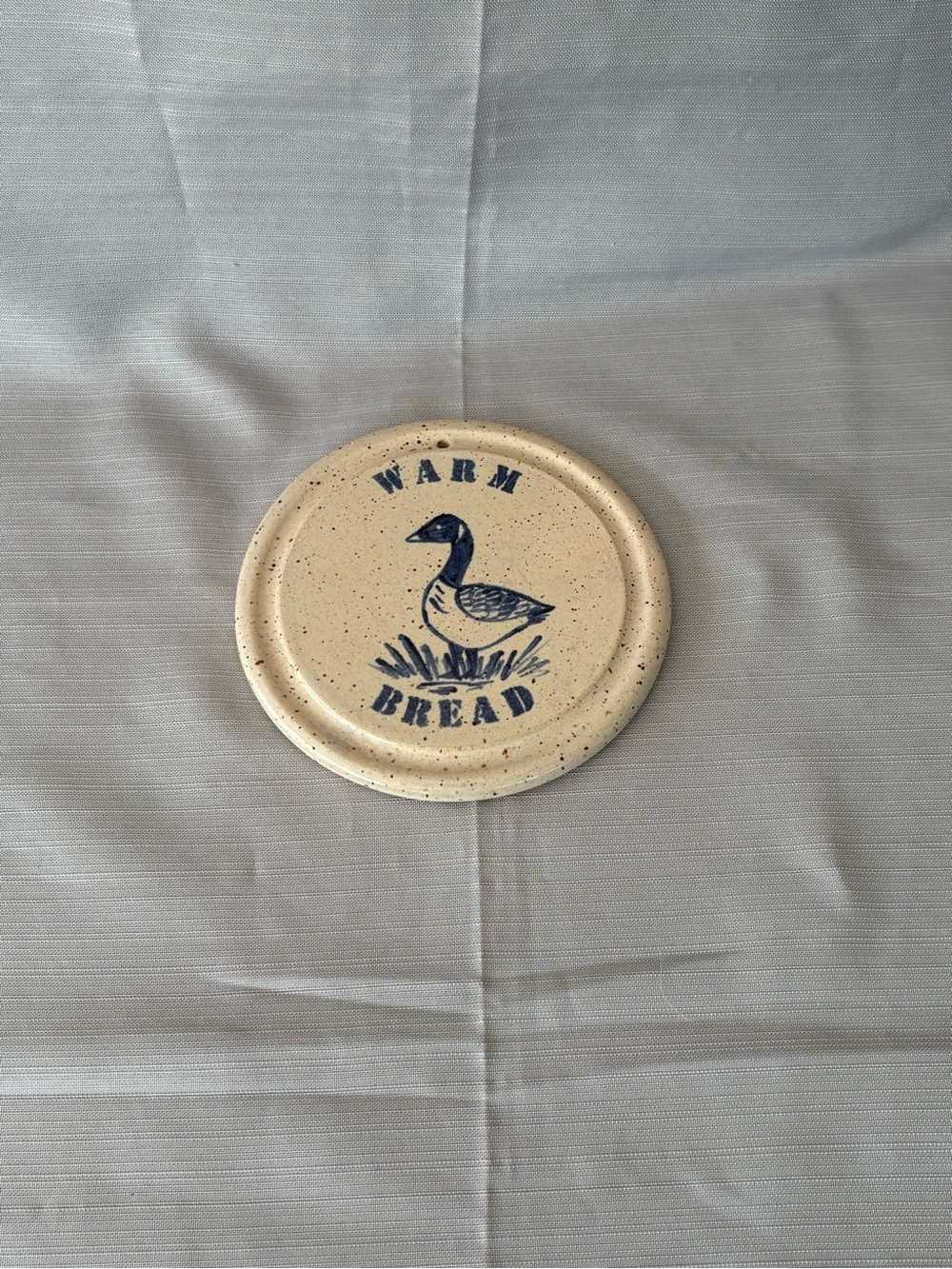 Vintage Warm Bread Ceramic Plate with Goose Design - Beige
